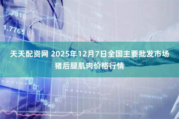 天天配资网 2025年12月7日全国主要批发市场猪后腿肌肉价格行情
